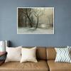INVIN ART Framed Canvas Giclee Print Art Trees#2 by Albert Bierstadt Wall Art Living Room Home Office Decorations(White Slim Frame,20"x24") view 2