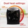 BLACK+DECKER Electric Heater with E-Save, Personal Heater with 3 Settings, For Office, Home or Bedroom, Adjustable Thermostat Control & E-Save Function, BHDE1706, Black view 2