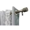 Adjustable Single Curtain Rod 50"-82" with Layered Disc Finials and Brackets, Taupe view 3