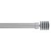Adjustable Single Curtain Rod 50"-82" with Layered Disc Finials and Brackets, Gray view 1