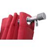 Adjustable Single Curtain Rod 50"-82" with Layered Disc Finials and Brackets, Gray view 3