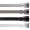 Adjustable Single Curtain Rod 50"-82" with Layered Disc Finials and Brackets, Gray view 4