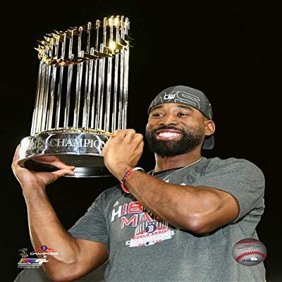 Jackie Bradley Boston Red Sox 2018 MLB World Series Trophy Photo (Size: 8" x 10")