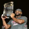 Jackie Bradley Boston Red Sox 2018 MLB World Series Trophy Photo (Size: 8" x 10") view 1