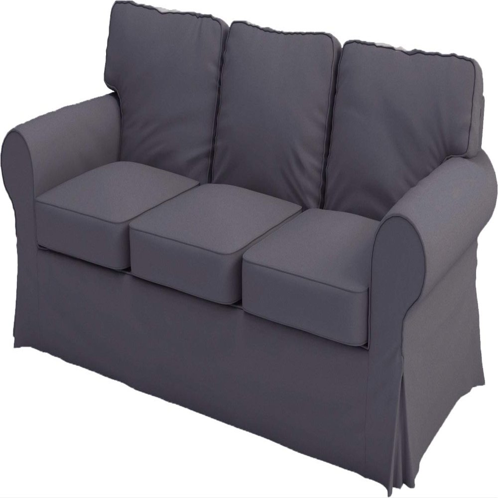Ektorp 3 Seat Sofa Cotton Cover Replacement is Custom Made Slipcover for IKEA Ektorp Sofa Cover (Deep Gray)