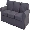 Ektorp 3 Seat Sofa Cotton Cover Replacement is Custom Made Slipcover for IKEA Ektorp Sofa Cover (Deep Gray) view 1