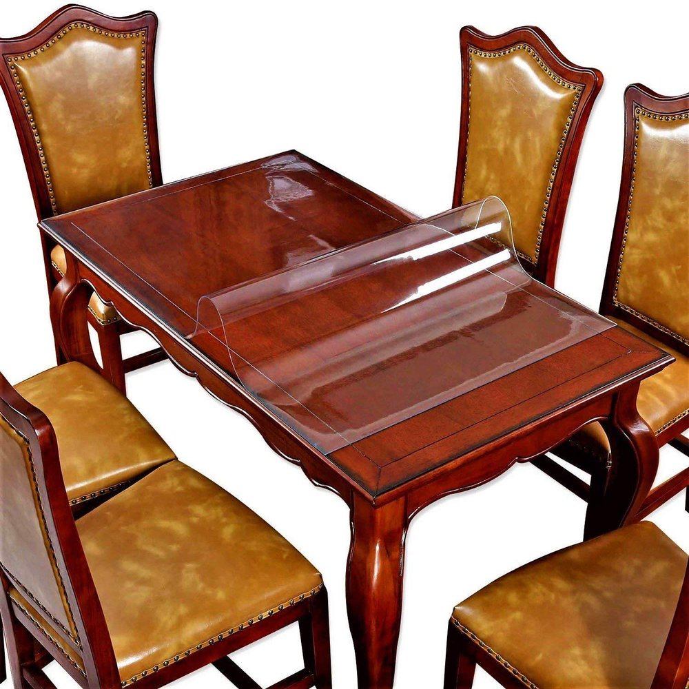 Large Dining Table Protector Clear Plastic Tablecloth Rectangle Large Wood Furniture Protector Tabletop Protection Pad Desk Chair Protective Cover Easy Clean PVC Mat Wipeable Table Cloth 44 x 84 " 7ft