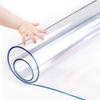 Large Dining Table Protector Clear Plastic Tablecloth Rectangle Large Wood Furniture Protector Tabletop Protection Pad Desk Chair Protective Cover Easy Clean PVC Mat Wipeable Table Cloth 44 x 84 " 7ft view 3