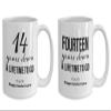 14th Anniversary Coffee Mug Set for Him and Her - 14 Year Wedding Gifts for the Couple Unique for Men Women Husband Wife Parents Boyfriend Girlfriend view 2