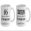 16th Anniversary Coffee Mug Set for Him and Her - 16 Year Wedding Gifts for the Couple Unique for Men Women Husband Wife Parents Boyfriend Girlfriend view 2