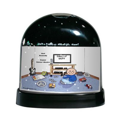 PrintedPerfection.com Personalized Video Gamer - Male Snow Globe Gift