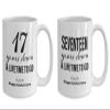 17th Anniversary Coffee Mug Set for Him and Her - 17 Year Wedding Gifts for the Couple Unique for Men Women Husband Wife Parents Boyfriend Girlfriend view 2