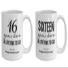 16th Anniversary Coffee Mug Set for Him and Her - 16 Year Wedding Gifts for the Couple Unique for Men Women Husband Wife Parents Boyfriend Girlfriend view 2