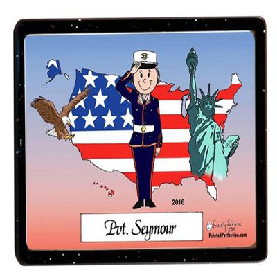 Personalized Friendly Folks US Marines - Female Acrylic Magnet - Great Gift!