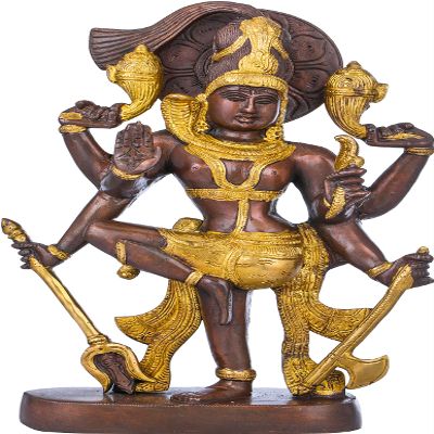 Exotic India The Dancing Shiva - Brass Statue - Color Brown Gold Color