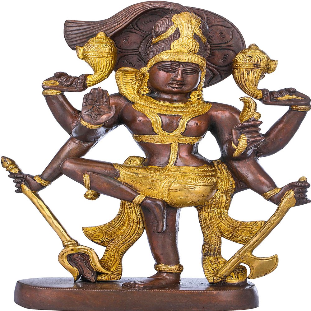 Exotic India The Dancing Shiva - Brass Statue - Color Brown Gold Color