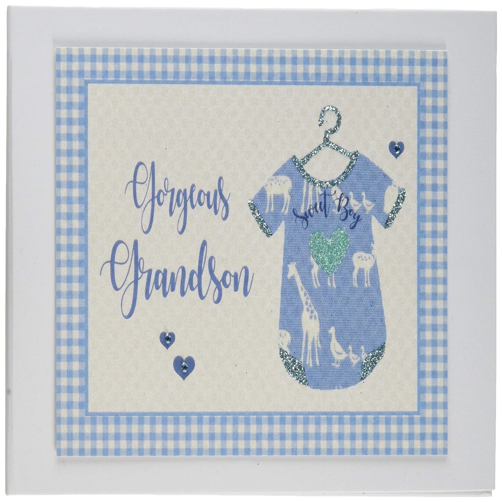 White Cotton Cards Gorgeous Grandson Mini Photo Album Blue Vest (BV17T)