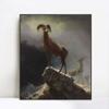 INVIN ART Framed Canvas Giclee Print Rocky Mountain Sheep circa 1882-1883 by Albert Bierstadt Wall Art Living Room Home Office Decorations(Black Slim Frame,20"x24") view 1