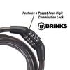 BRINKS 5 Ft Bike Lock Cable with Preset Combination, Vinyl Covered Bike Lock Combination Cable for Outdoor Use view 2