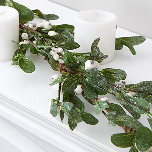 Artificial Frosted Mistletoe Garland
