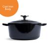 BK Bourgogne Enameled Cast Iron Induction 4.4QT Nonstick Dutch Oven, PFAS Free, Dishwasher Safe, Jet Black view 4