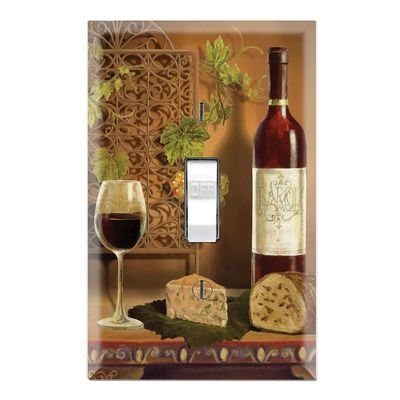 Graphics Wallplates - Fine Wine Painting - Single Toggle Wall Plate Cover