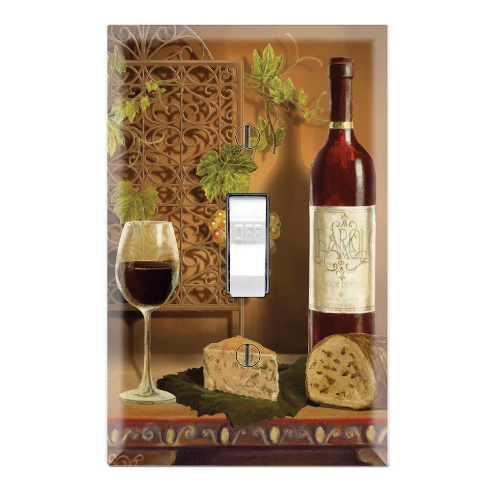 Graphics Wallplates - Fine Wine Painting - Single Toggle Wall Plate Cover