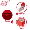 Simplify 64 Count Stackable Ornament Storage Tote Organizer | Christmas Storage | Adjustable Dividers | Two Handles | Zip Closure | Red | Fits 64 Ornaments | Dimensions: 11.81 x 11.81 x 11.81 inches view 4