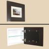 Fox Hollow Furnishings 14x11 Concealed Picture Frame Medicine Cabinet Without Mirror for Bathroom, Recessed in The Wall, Made in North America, Real Wood, NO MDF, Adjustable Shelves, Coffee Bean view 1