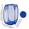 DurReus Portable Space Saving Laundry Hamper Cruise Ship Waste Bins Small Rope Basket for Dish Cloths,Stray Socks,Small Loads Blue view 2