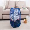 DurReus Portable Space Saving Laundry Hamper Cruise Ship Waste Bins Small Rope Basket for Dish Cloths,Stray Socks,Small Loads Blue view 3