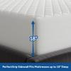 Sealy Luxury 100% Cotton Soft Top Layer, High Loft Comfort EternaLoft Fiberfill, Durable Stretch Corners Mattresses 18 Inches Deep Machine Washable Fitted Mattress Pad, King Size, White view 4