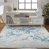 Nourison Home Jubilant Ivory Blue 4' x 6' Area Rug - Easy Clean, Non Shedding, Bed Room, Living Room, Dining Room, Kitchen (4' x 6')