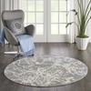 Nourison Home Jubilant Grey 5'3" x Round Area Rug - Easy Clean, Non Shedding, Bed Room, Living Room, Dining Room, Kitchen (5' x Round) view 2