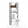 Furinno Turn-N-Tube with 3 Shelves Toilet Space Saver, French Oak Grey/Black view 1