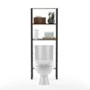 Furinno Turn-N-Tube with 3 Shelves Toilet Space Saver, French Oak Grey/Black view 3