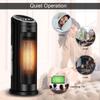 COSTWAY Ceramic Space Heater, Oscillating Tower Heater, Portable Infrared Heater Fan Indoor Use with Remote, Digital Thermostat, 12H Timer 1500/1000 Watt Quiet and Fast Heating view 4
