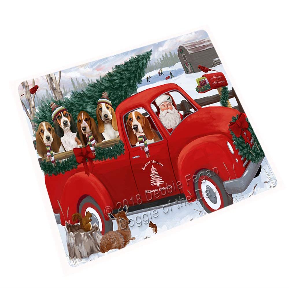 Christmas Santa Express Delivery Basset Hounds Dog Family Large Refrigerator/Dishwasher Magnet RMAG90936 (18" x 24")