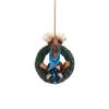 DEMDACO Winter Moose Wreath Natural Brown 4 x 3 Hand Cast Resin Stone Christmas Ornament view 1