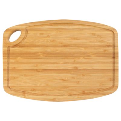 BambooMN Natural Bamboo Cutting Board w/Juice Groove and Hanging Hole - 11.75" x 8.63" x 0.75" - Vertical Cut - 3 Pieces