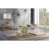 Acme Genevieve Rectangular Metal Frame End Table in Retro Brown and Brass view 2