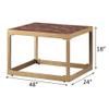 Acme Genevieve Rectangular Metal Frame End Table in Retro Brown and Brass view 3