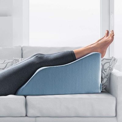 Lounge Doctor Elevating Leg Rest Wedge Pillow, Light Blue, Large, Wide