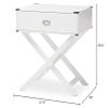Baxton Studio Curtice White 1-Drawer Wooden End Table view 3