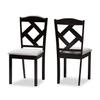 Baxton Studio Ruth Modern and Contemporary Grey Fabric Upholstered and Espresso Brown Finished Dining Chair Set view 1