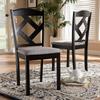 Baxton Studio Ruth Modern and Contemporary Grey Fabric Upholstered and Espresso Brown Finished Dining Chair Set view 2