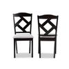 Baxton Studio Ruth Modern and Contemporary Grey Fabric Upholstered and Espresso Brown Finished Dining Chair Set view 4