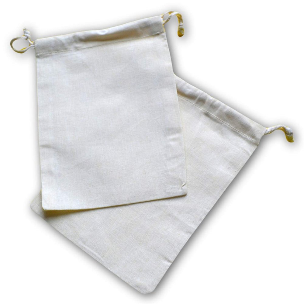 4"x6" Cotton Single Drawstring Muslin Bags (Natural Color)-Set Of 100