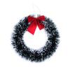 BESTOYARD 12'' Christmas Wreath Front Door Pine Needles Garland with Bow Ornaments (White Brim) view 1