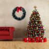 BESTOYARD 12'' Christmas Wreath Front Door Pine Needles Garland with Bow Ornaments (White Brim) view 2